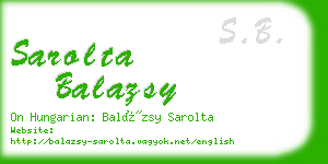 sarolta balazsy business card